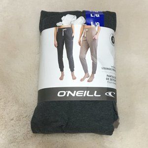 O'Neill | Women's Lounge Pants | Size Large | 2 Pack | Grey & Brown
